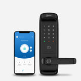 Cerradura WiFi con huella digital WiFi, lector de huella digital, Contraseña Numérica y Tarjeta RFID. Celular con la app Excel Smart Doorlock