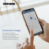 Celular con aplicación Excel Digital Doorlock para Cerradura WiFi Excel 325.