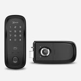 Cerradura Digital EXC-SD410. Conectividad WiFi y Bluetooth, Huella Digital, Contraseña Numérica y Tarjeta RFID. Teclado Numérico iluminado. Módulo interior, vista frontal.