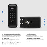 Cerradura digital Excel SD430 módulo interior y exterior. Contraseña numérica y tarjeta RFID.
